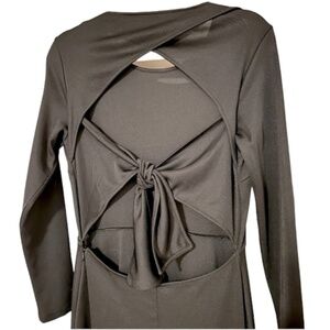 & Other Stories Black Open-Back Midi Dress